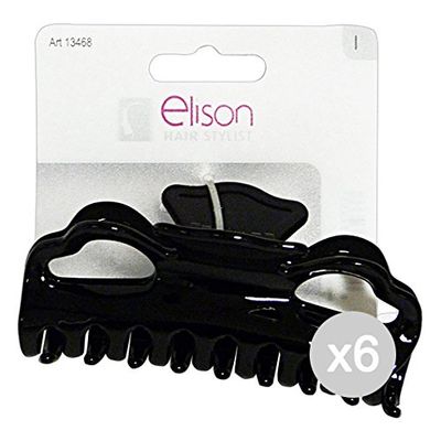 Set 6 Mås Clip 13468 E. Large Fantasy Black (13433) hårtillbehör