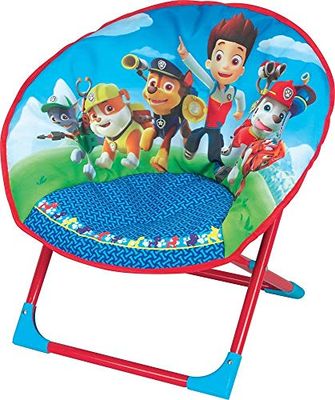 Fun House Pat Patrouille Siège Lune Pliable pour Enfant, Polyester, Bleu, 54x45x47 cm
