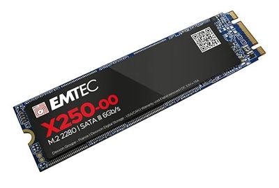 EMTEC - Disque Dur SSD Interne M.2 2280 SATA - Collection X250 Power Plus - 3D NAND - 2To - 10x Plus Rapide Qu’Un Disque Dur Classique - Ultra-Performant