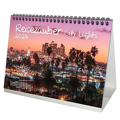 Stadtezauber City Lights DIN A5 tafelkalender voor 2024 vakantie, reizen, stad, steden - Seelenzauber