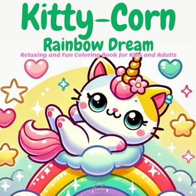 Kitty-Corn Rainbow Dream: Relaxing and Fun Coloring Book for Kids and Adults