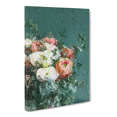 Bouquet Of Flowers Modern Canvas Wall Art Print Ready to Hang, Framed Picture for Living Room Bedroom Home Office Décor, 24x16 Inch (60x40 cm)