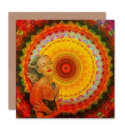 Wee Blue Coo GREETINGS CARD BIRTHDAY GIFT PAINTING MANDALA GIRL BLISS
