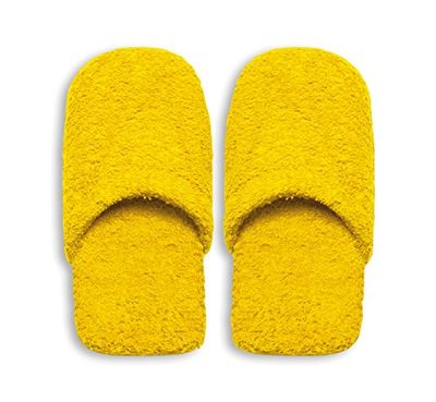 Excelsa Bagno Caldo Chaussons de Bain pour Femme, éponge, Jaune, 27,5 x 11 x 3 cm