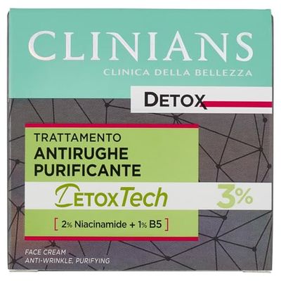 CLINIANS | Traitement Purifiant anti-rides, détox, Dermatologiquement testé, Made in Italy, 50 ml
