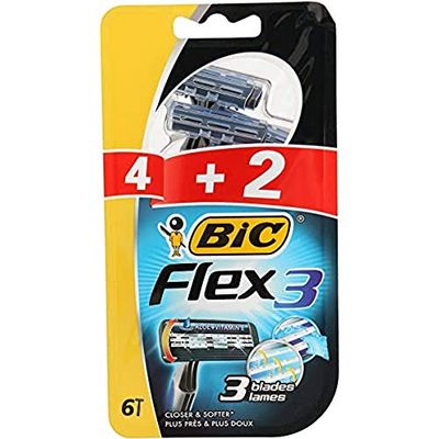 BIC Flex3 maquinilla desechable 3 hojas blíster 4 + 2 uds