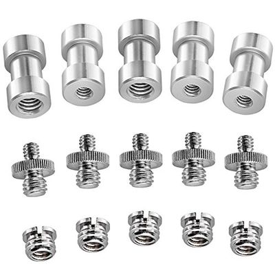 Neewer 15 Peças 1/4" 3/8" conversor adaptador de parafuso roscado de metal para câmara SLR digital, tripé, equipamento de ombro, luz suporte, caixa de câmara