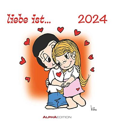 liebe ist... 2024 - Postcard Calendar - Calendar with Postcards - for Routing - 16 x 17 cm