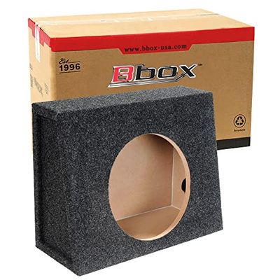 Atrend Bbox Single Sealed 12 Inch Subwoofer Enclosure - Car Subwoofer Boxes & Enclosures - Made in USA Premium Subwoofer Box Improves Audio Quality, Sound & Bass - Nickel Finish Subwoofer Terminals