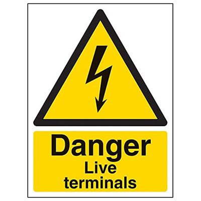 VSafety"Danger Live Terminals" teken, portret, (Pack van 3)