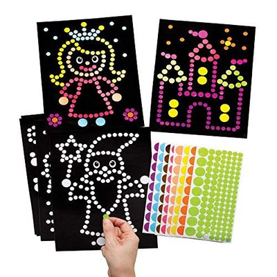 Baker Ross FE519 Fairy Tale Dotty Art - Pack of 8, No Mess Dotty Crafts for Kids to Decorate and Display for Arts and Crafts Activities