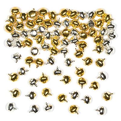 Baker Ross Gold and Silver Jingle Bells — Creative Christmas Art and Craft Supplies for Kids' Projects and Decoration (Pack of 150) AF831
