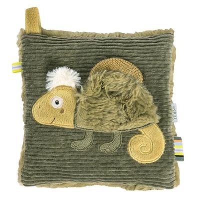 Fehn Cojín de huesos de cereza camaleón – Cojín con bolsa de calor y frío extraíble para bebés y niños pequeños