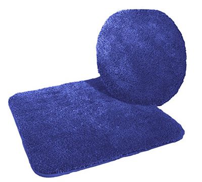 Kinzler Housse de Couvercle de WC en Microfibre de Haute qualité, Bleu Roi, 2 TLG. Set - 47x50 WC-Deckelbezug + 50x55 cm Vorleger Ohne Ausschnitt