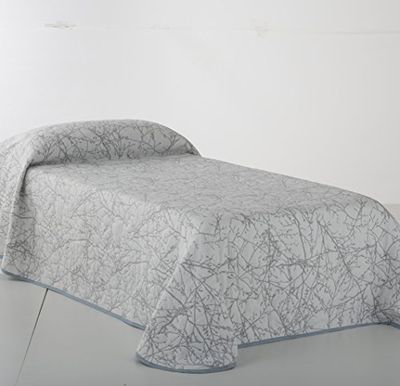 VIALMAN Colcha Bouti Leve Sofia, 18 para cama de solteiro de 90 cm, tamanho colcha de 180 x 270 cm, cor cinzento