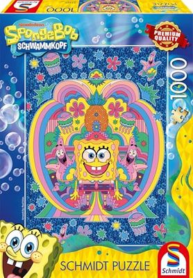 Schmidt Spiele 58588 hyllning till Svampbob, 1 000 bitar pussel, flerfärgad