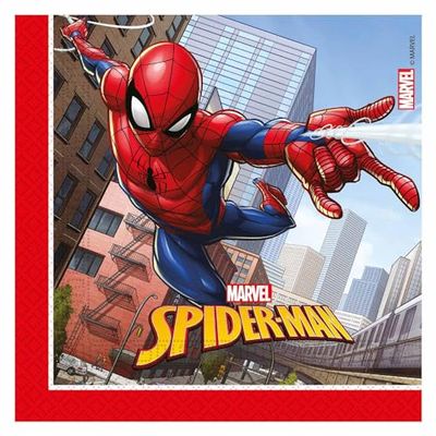 Procos- Folat Tovaglioli FSC Spider-Man 33x33cm-20 Pezzi, Multicolore, 93865P