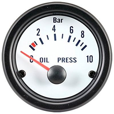 Autostyle pi40031 Prestazioni Strumento Pressione Olio, 0 – 10 Bar, 52 mm, Colore: Bianco