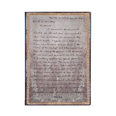 Paperblanks Agendas de 12 Meses Flexis de Tapa Blanda 2024 Frederick Douglass, Carta a Favor de los Derechos Civiles | Apaisado | Midi (125 × 175 mm)