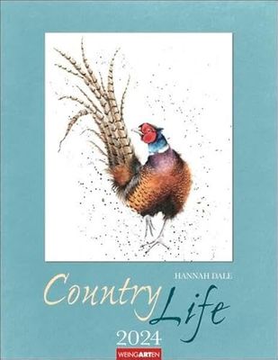 Country Life Kalender 2024. Wandkalender mit liebevoll gestalteten Tierbildern der Illustratorin und Zoologin Hannah Dale. Kunstvoller Tierkalender 2024 im Format 34x44 cm.