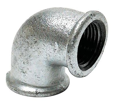 Sanitop-Wingenroth malleabile angolo di Numero 90 con 2 filettature interne, argento, 13121 6