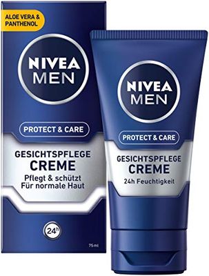 Crema de cuidado facial Nivea Men Protect &, crema facial calmante para hombres, crema de día hidratante, 75 ml