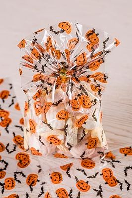 Italpak Lot de 50 sachets transparents pour Halloween, sachets alimentaires, 10 x 20 cm,