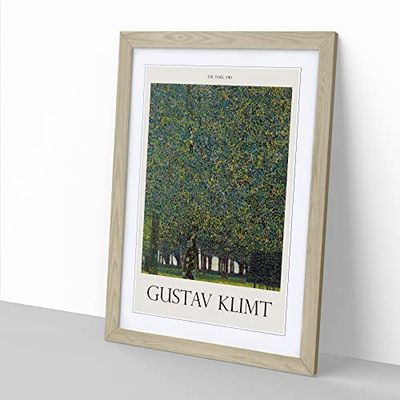 The Park By Gustav Klimt Exhibition Museum Painting Framed Wall Art Print, Ready to Hang Picture for Living Room Bedroom Home Office Décor, Oak A3 (34 x 46 cm)