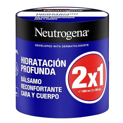 Neutrogena Formula Norge Djupfuktande komfortbalsam (förpackning med 2 x 300 ml), fuktkräm för kropp och ansikte med Pro-Ceramid Technology för torr hud