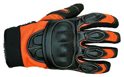 NERVE 1513120109_05 Sporty Motorcycle Gloves, Black/Orange, XL, Size : 11