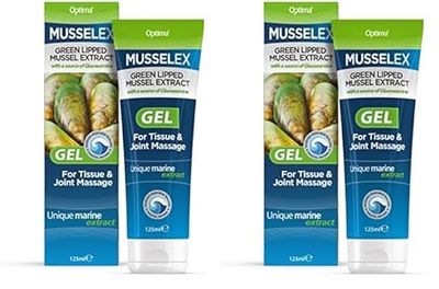 Optima MusselEx Gel, Natural, Cruelty Free, Green Lipped Mussel Extract, Tissue & Joint Massage, 125 ml (Pack of 2)