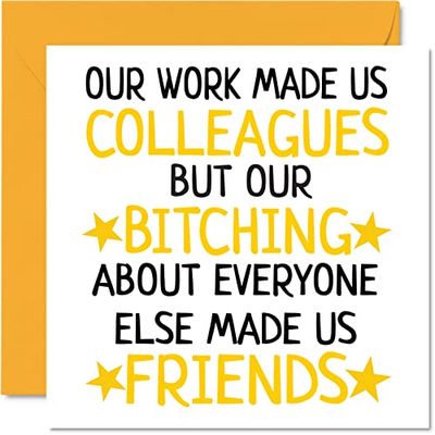 Cadeaus achterlaten voor collega's vrouwen mannen - Chance Collega's B*tching Friends - Sorry dat je veel geluk achterlaat in je nieuwe baankaart, 145 mm x 145 mm wenskaarten, grappige verlaten geschenken felicitatiekaart