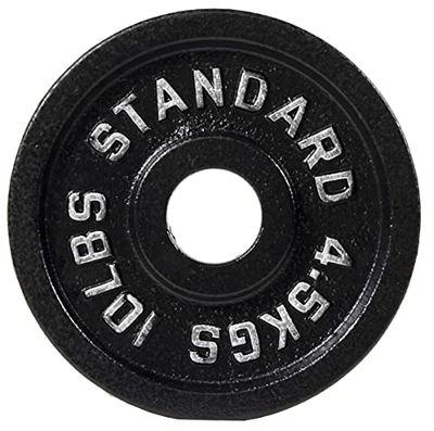 BalanceFrom gjutjärnsplatta viktplatta för styrketräning och tyngdlyftning, olympisk storlek, 5 cm center, 4,5 kg enkel