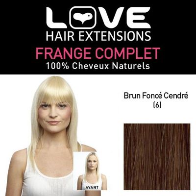 Love Hair Extension Human Hairs Limited Edition Full Fringe, Colour 6 Dark Ash Brown