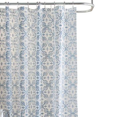 Bath Bliss Design Rideau de Douche en PEVA Bleu Lisbonne 178 x 183 cm