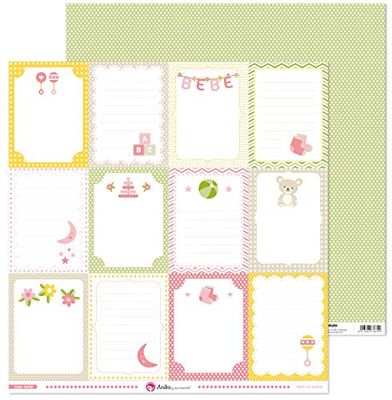 Anita and Su Mundo Pink Collection Baby Scrapbooking Papers, Paper, 12 x 12 Inches