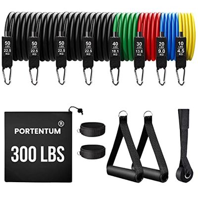 Elastische elastieken voor spieropbouw, 136 kg, 15 stuks, voor yoga, calisthenics, gym, crossfit, TRX, pilates, thuisgymnastiek