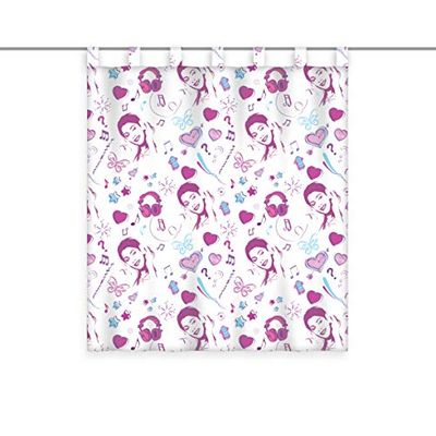 Herding Disney Rideau Violetta, 140x160 cm INCL. 10 cm Boucle, Transparent, Polyester, Multicolore, Taille Unique