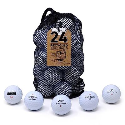 Second Chance Top Flite 24, Mix Grade A Lakeballs golf, högkvalitativa golfbollar, golfbollar lakeballs