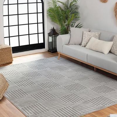 Livabliss Alfombra Exterior Terraza Geométrica Detroit - Alfombras de Exterior/Interior - Alfombra Boho Resistente a los Rayos UV y a Las Manchas - Alfombras Grande 80x150cm, Gris