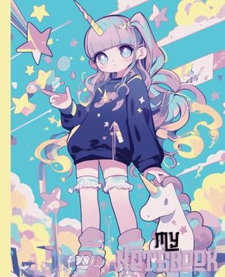 My Notebook: Unicorn Girl in a Mystical Crystal World: A Fantasy Notebook for Dreamers and Writers