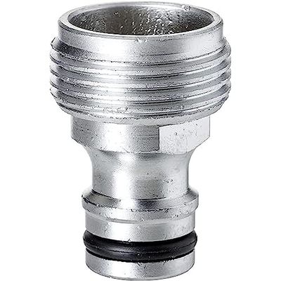 TATAY Nez de Robinet Mâle 3/4" Metal Soft, Aluminium, Connecteur Universel pour Tuyau d'Arrosage, Acier inoxydable et Résistant à la corrosion, Installation facile, Argent - Noir