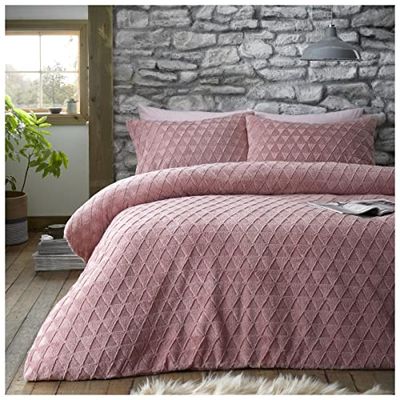 GAVENO CAVAILIA - Juego de edredón con Funda de Almohada, diseño geométrico de Peluche Suave con Relieve, Color Rosa