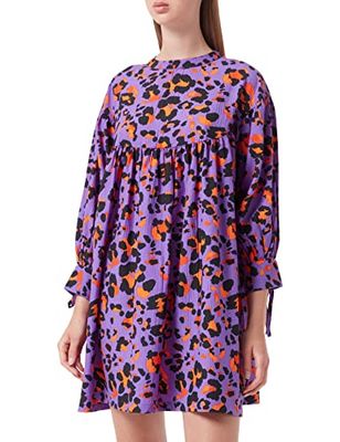 PIECES Dames PCSILLE 3/4 Jurk D2D DE Mini-jurk, Deep Lavender/AOP: Multi Leo, M