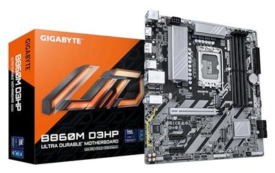 GIGABYTE B860M D3HP Carte mère - Processeurs Intel Core Ultra, VRM 4+1+2+1 Phases, jusqu'à 9066MHz DDR5, 2xPCIe 4.0 M.2, LAN GbE, USB 3.2 Gen 1