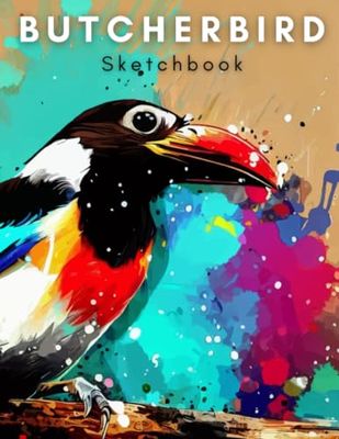 Butcherbird: Sketch book for drawing ,has lines for writing the date, title and details, size 8.5X11 inches, 120 pages.