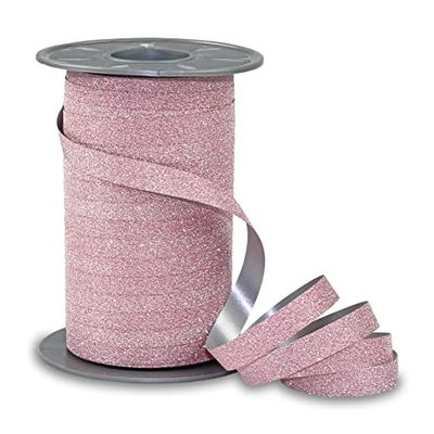 PRÄSENT POLY GLITTER Ruban à rayures rose 100 m de large 10 mm de large pour les occasions festives