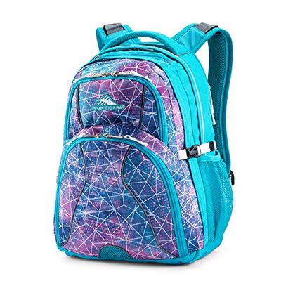 High Sierra Swerve Sac à dos pour ordinateur portable, Paillettes facettes/merle bleu/blanc, 19 x 13 x 7.75-Inch, sac à dos swerve pour ordinateur portable