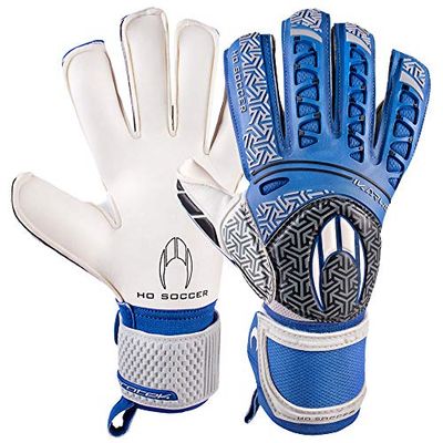 HO Soccer SSG Ikarus Roll/Flat Protek Guantes De Portero, Unisex Adulto, Azul/Gris/Negro, 10
