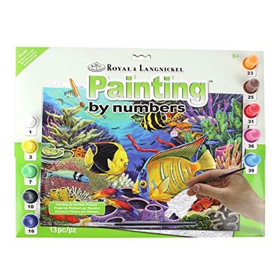 Pracht Creatives Hobby Royal & Langnickel - Painting By Numbers Coral Reef, contiene Colores y Pinceles, Para Adultos y Niños A Partir de 8 Años